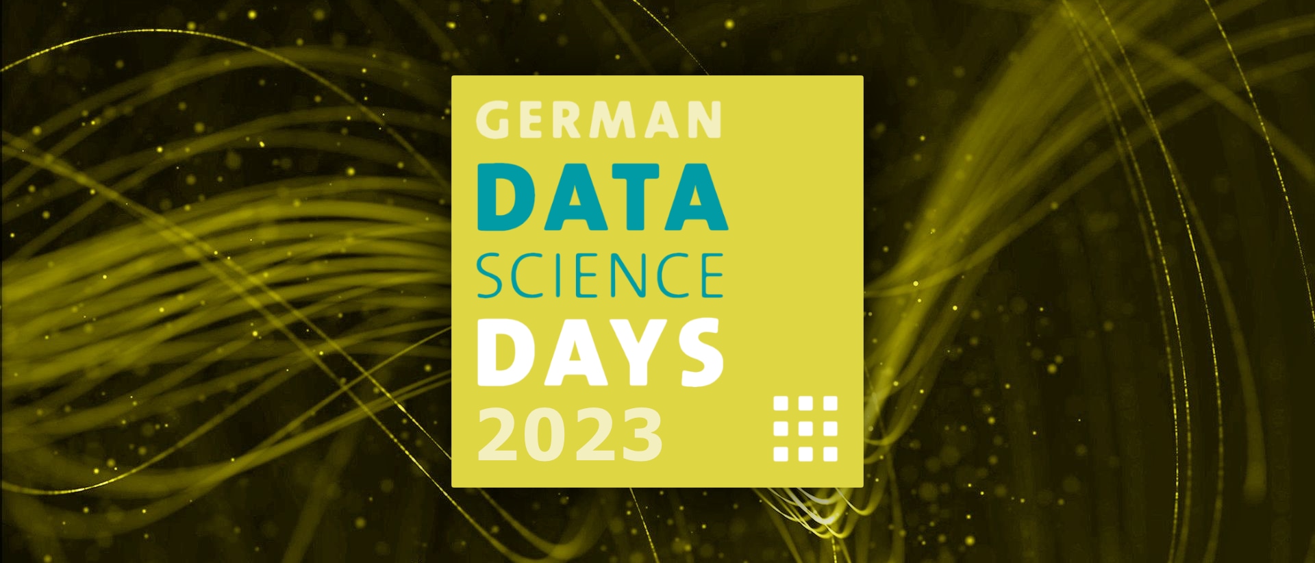 Abstract wave of data stream with German Data Science Days logo